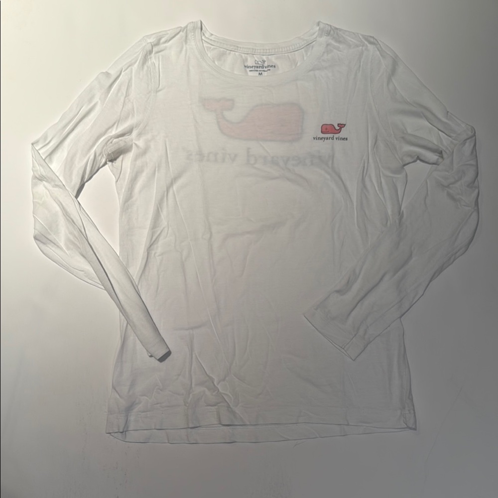 Vineyard Vines White Tee with Pink Whale